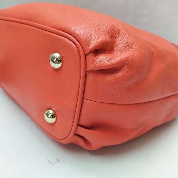 Michael Kors Orange Leather Double Handle Satchel Shoulder Bag - Picture 15 of 16